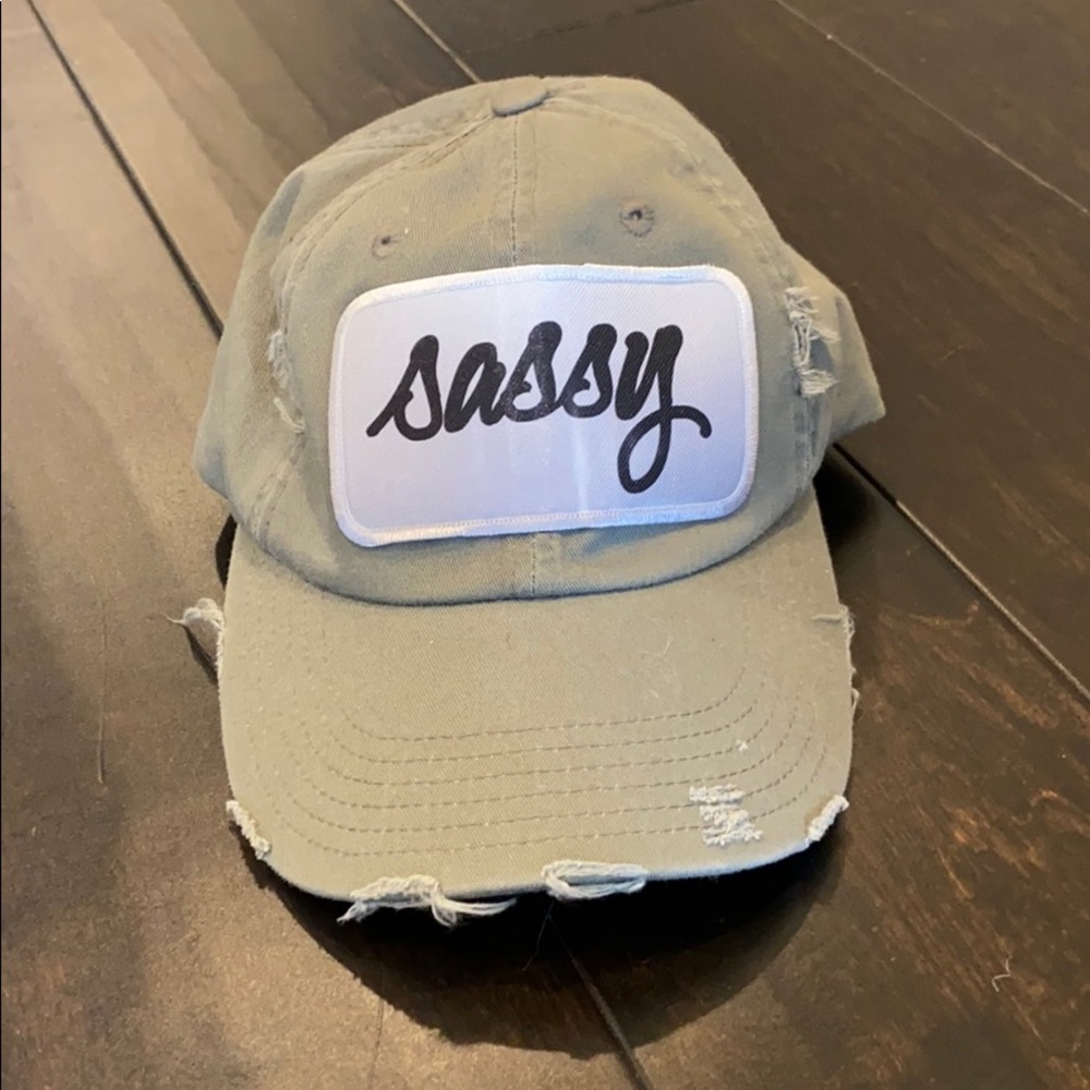sassy distressed and adjustable baseball cap